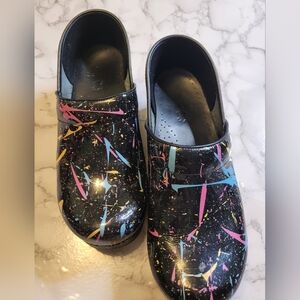 Dansko professional black patent leather colorful clogs women’s size 